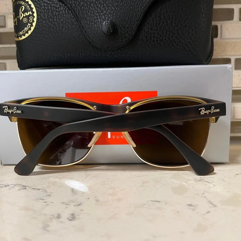 Ray-Ban Black and Brown Sunglasses with Case